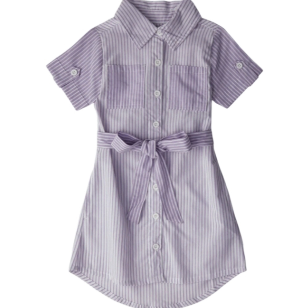 Girls Girl Lavanda Shirt Striped Dress Size 14🔥5$ If You Get Bundle🔥